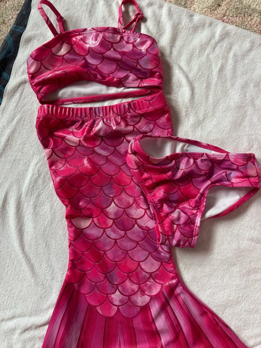 Flap Happy Pink Mermaid 3-Piece Swim Set 24M/2 • Shimmer Scales